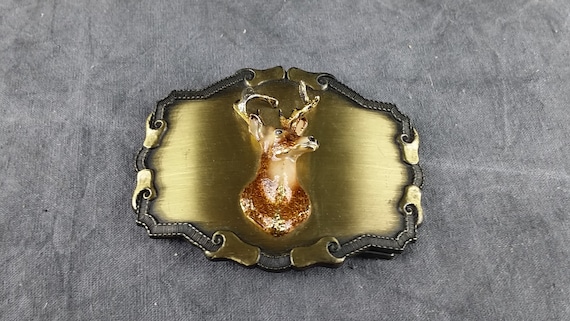 Deer Belt Buckle, Souvenir Belt Buckle, Deer Head, Belt Buckle With White Tailed Deer