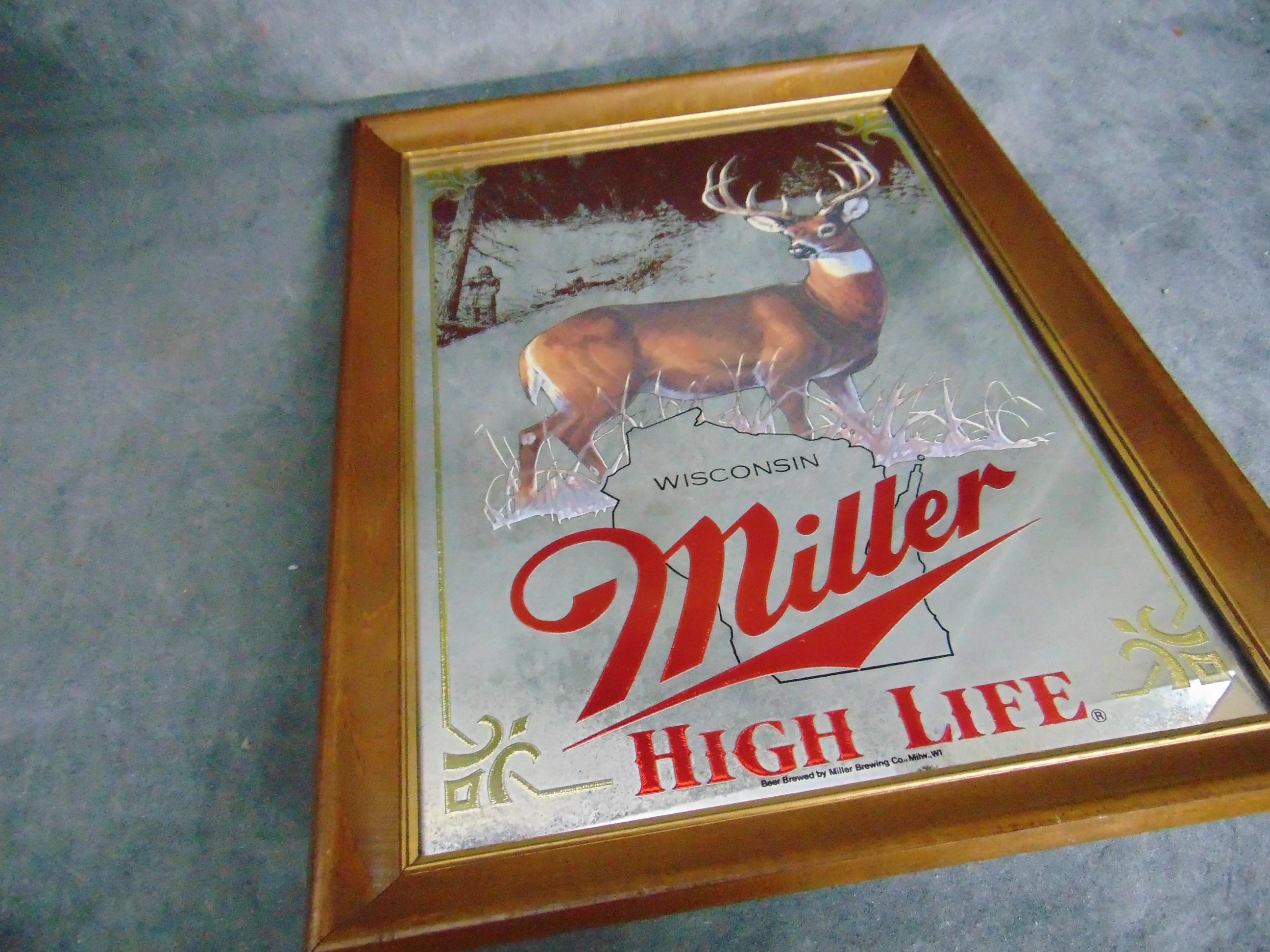 Great Condition Miller High Life First Edition, Miller Bar Mirror