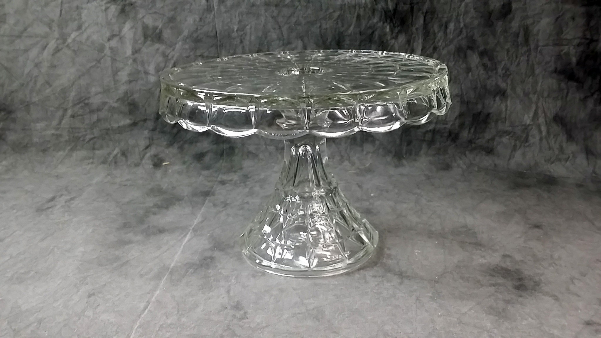 Clear Glass Cake Stand With Rum Well Vintage 10 50