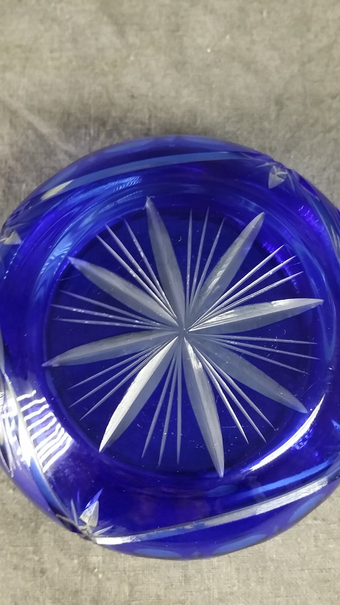 Cobalt Blue JewelTone Lead Crystal CuttoClear Crystal Etsy