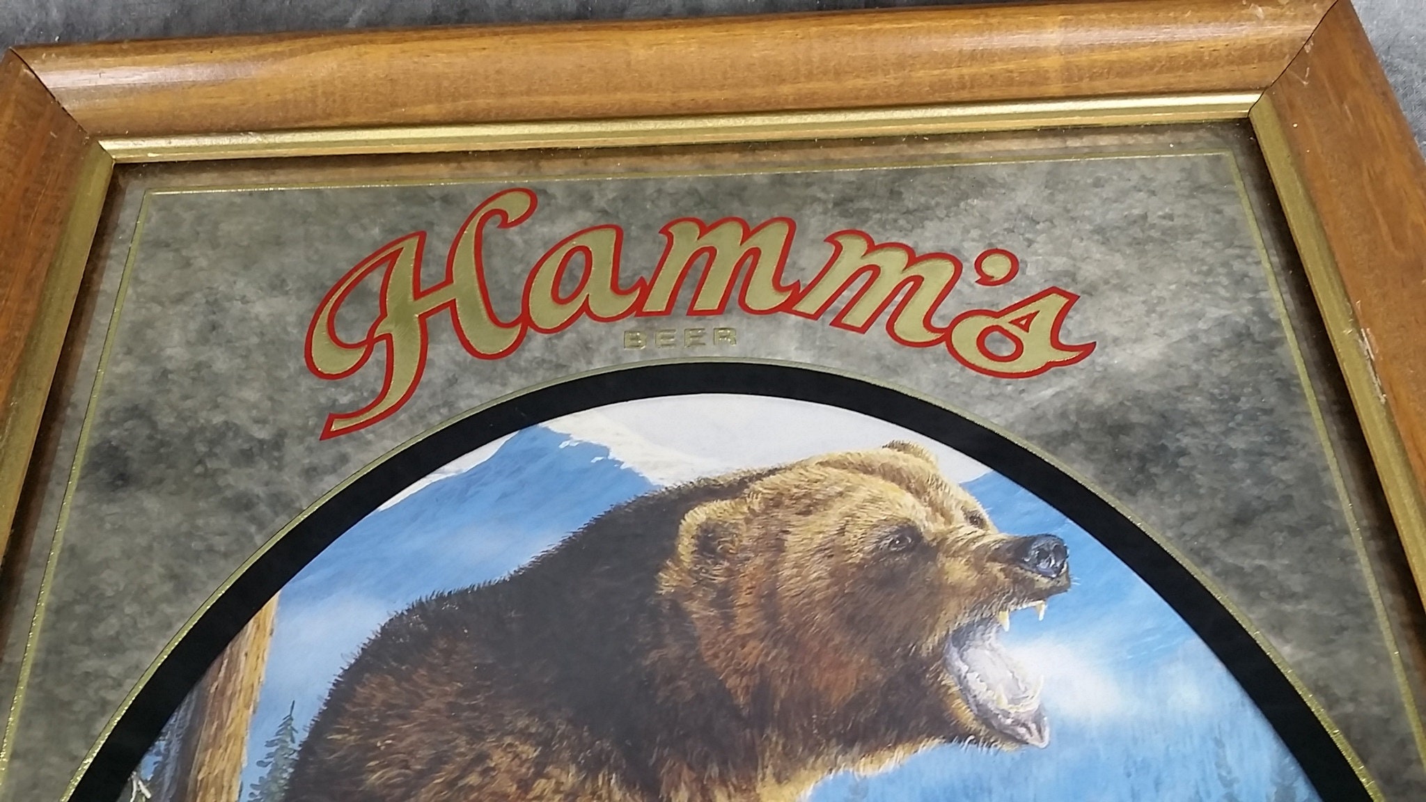 LIKE NEW Hamms Beer Grizzly Bear Mirror Hamms Bear Grizzly Etsy
