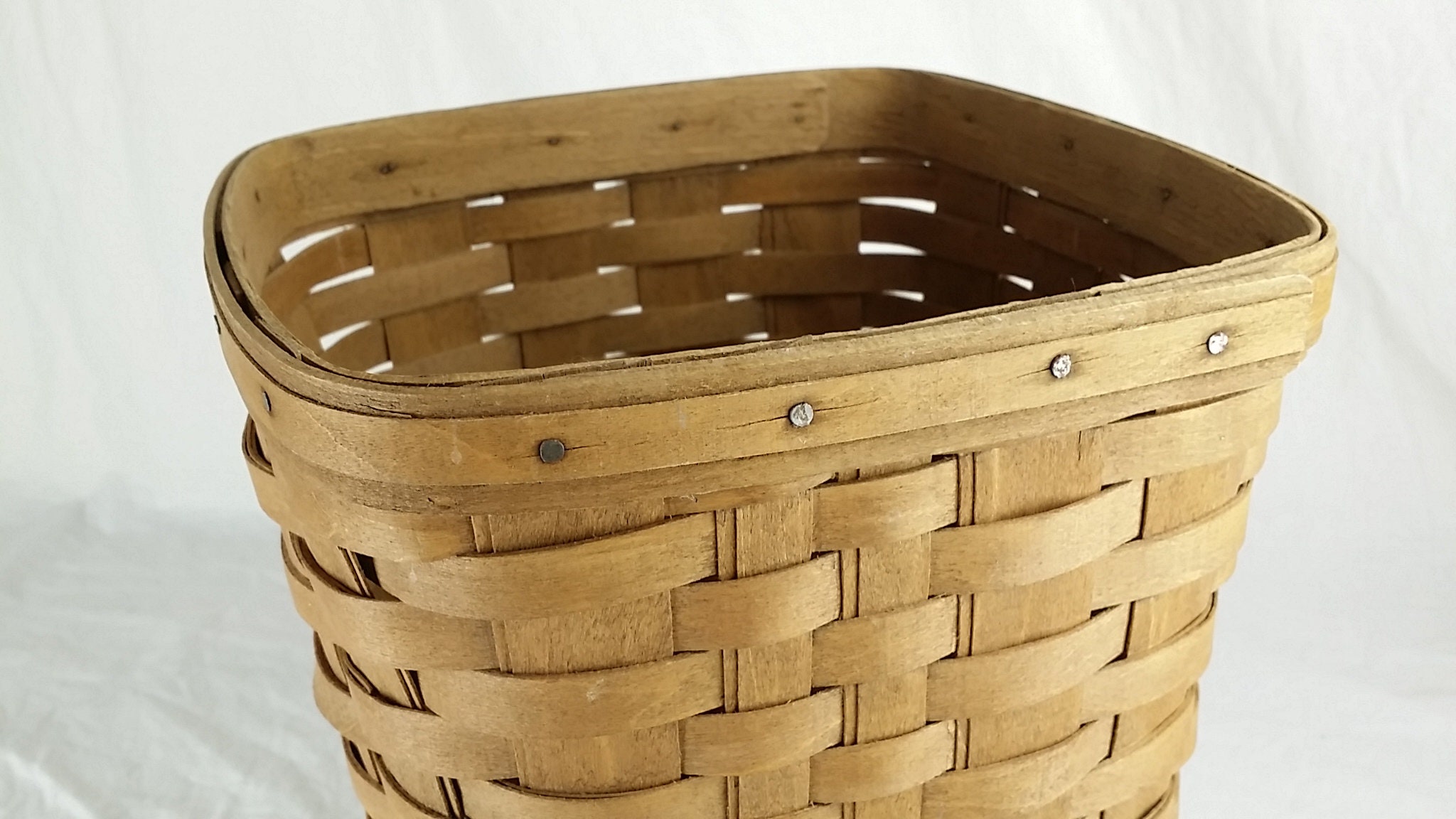1986 Longaberger Small Square Basket Longaberger WasteBasket Etsy