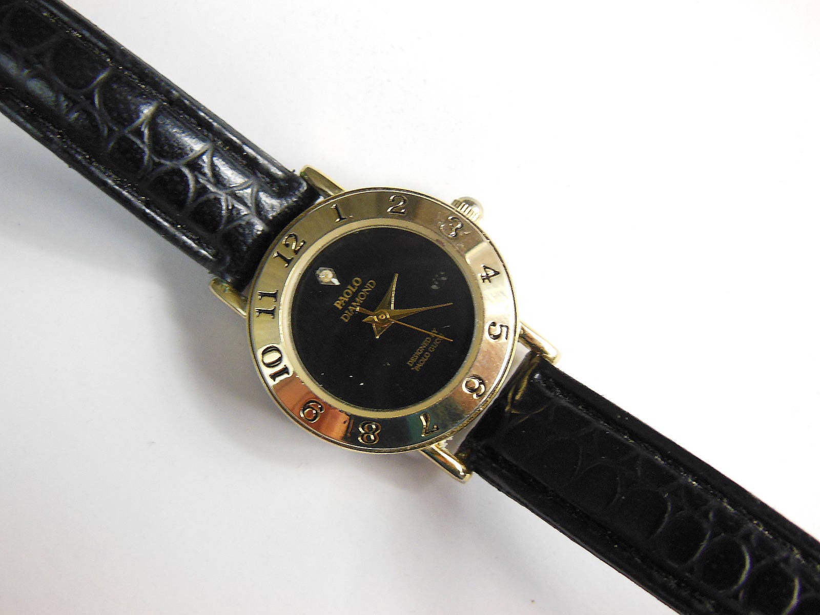 Gucci Paolo Gucci Genuine Diamond and Leather Watch Paolo Gucci Diamond Mens Diamond Watch | #1792168829 main image 4