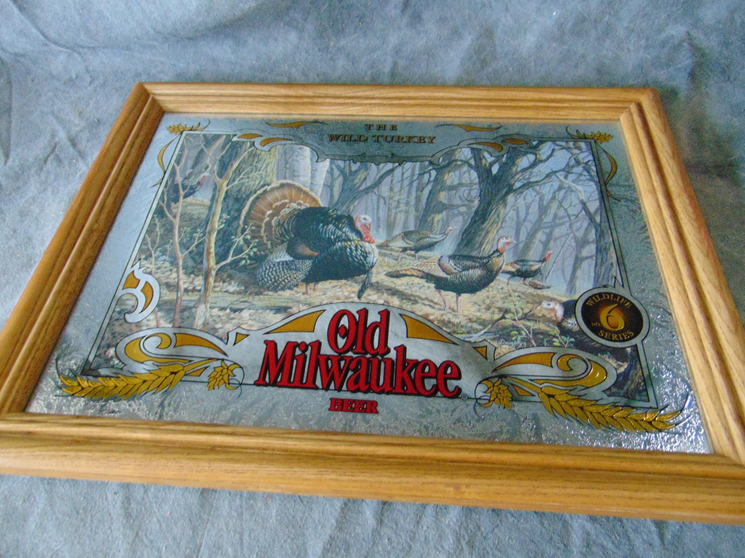 Old Milwaukee Mirror, Wildlife Series, the Wild Turkey, Pabst Bar