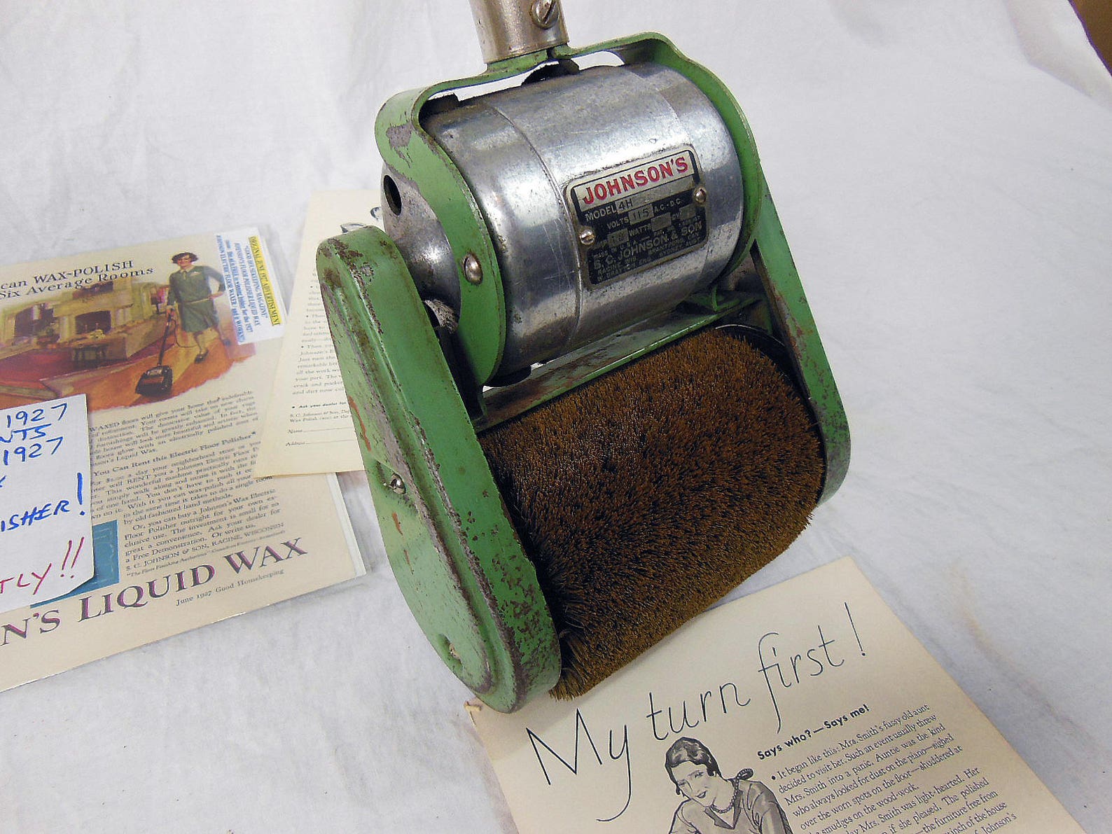 Johnsons Wax Floor Polisher From 1927 Electric Floor Polisher Etsy