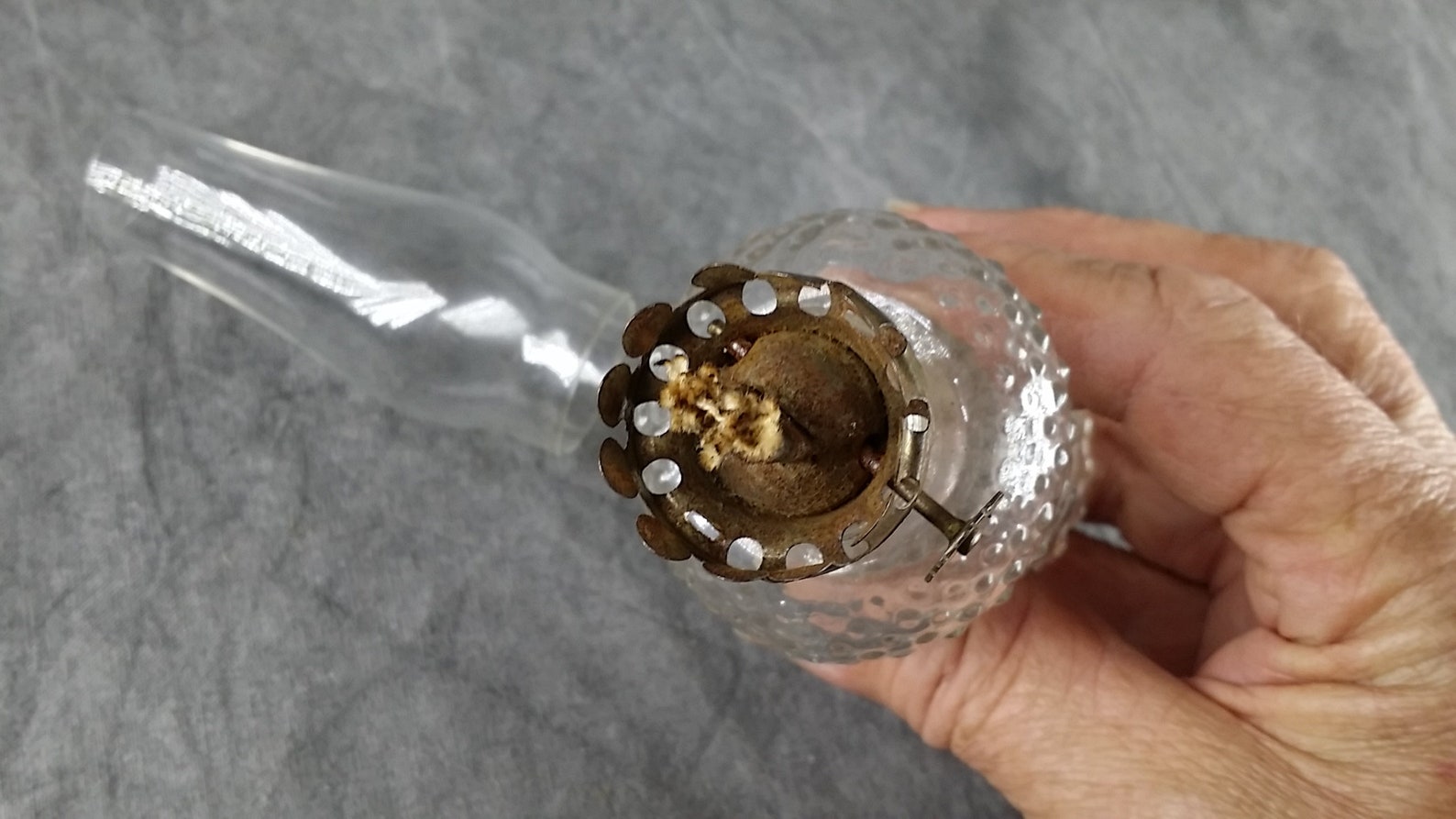 Vintage Mini Oil Lamp Made in Japan Hobnail Glass Oil Lamp Etsy