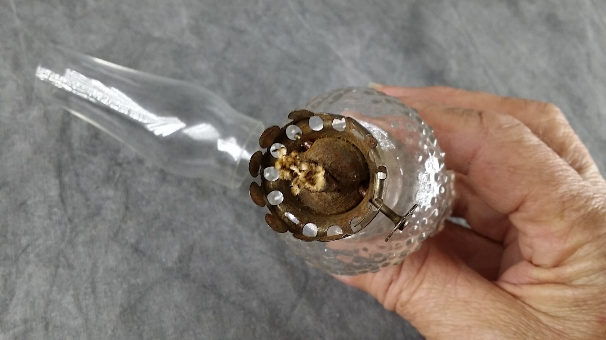 Vintage Mini Oil Lamp Made In Japan Hobnail Glass Oil Lamp Etsy