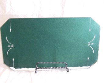 Vintage Etched Mirror Tray - Mirrored Vanity Tray -