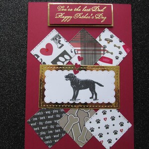 Unieke Vaderdagkaart van zijn labrador: "You're the best Dad, Happy Father's Day", labrador op de voorkant (met hartjes), leuke binnenkant!