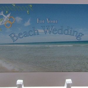 Boda -Beach Congratulations, foto real de la playa tomada por el diseñador