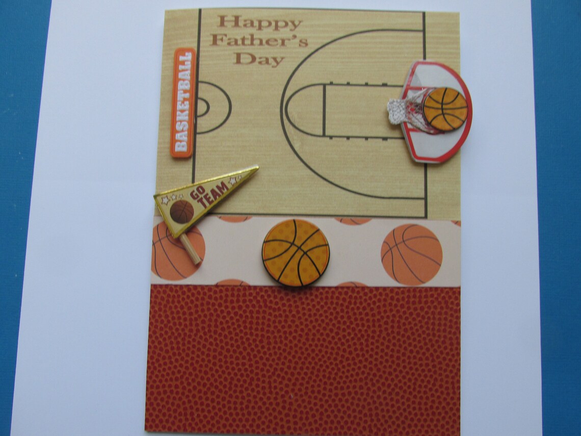 Basketball Happy Father's Day Card Handmade Basketball Etsy