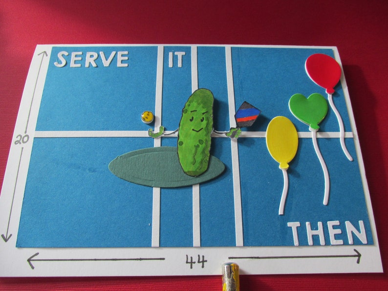 Pickle Ball Happy Birthday Card Pickle With Paddle And Ball Etsy