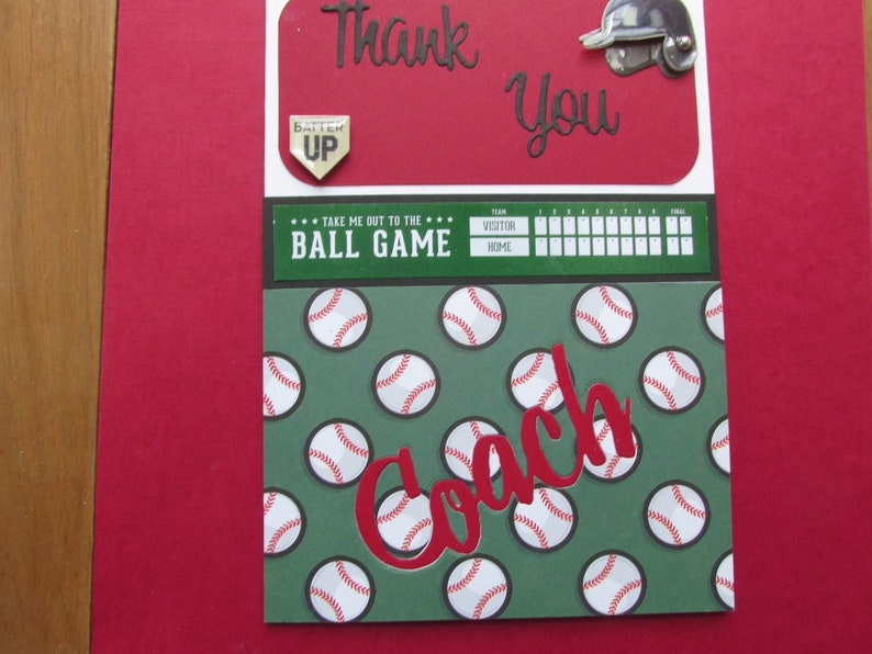 and score board Baseball Coach Thank you card Coach with banner Take me out to the BALL GAME Thank You