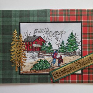 Handgemaakte kerstkaart, "Christmas Memories", om de boom mee naar huis te nemen.  Bijzondere tijd van het jaar.