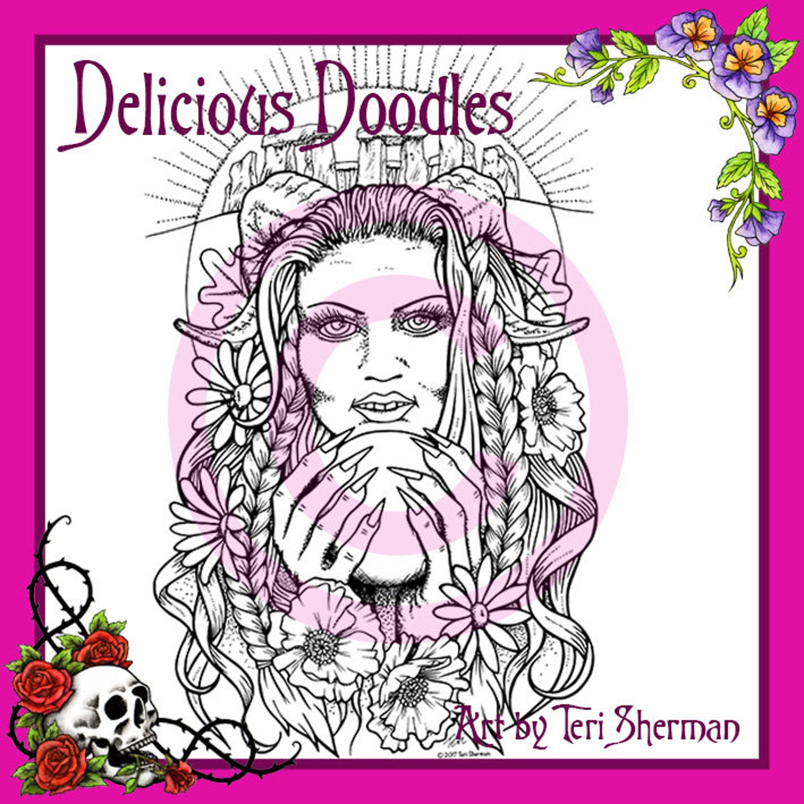 Summer Solstice Witch Colouring Page Coloring Page Digital | Etsy