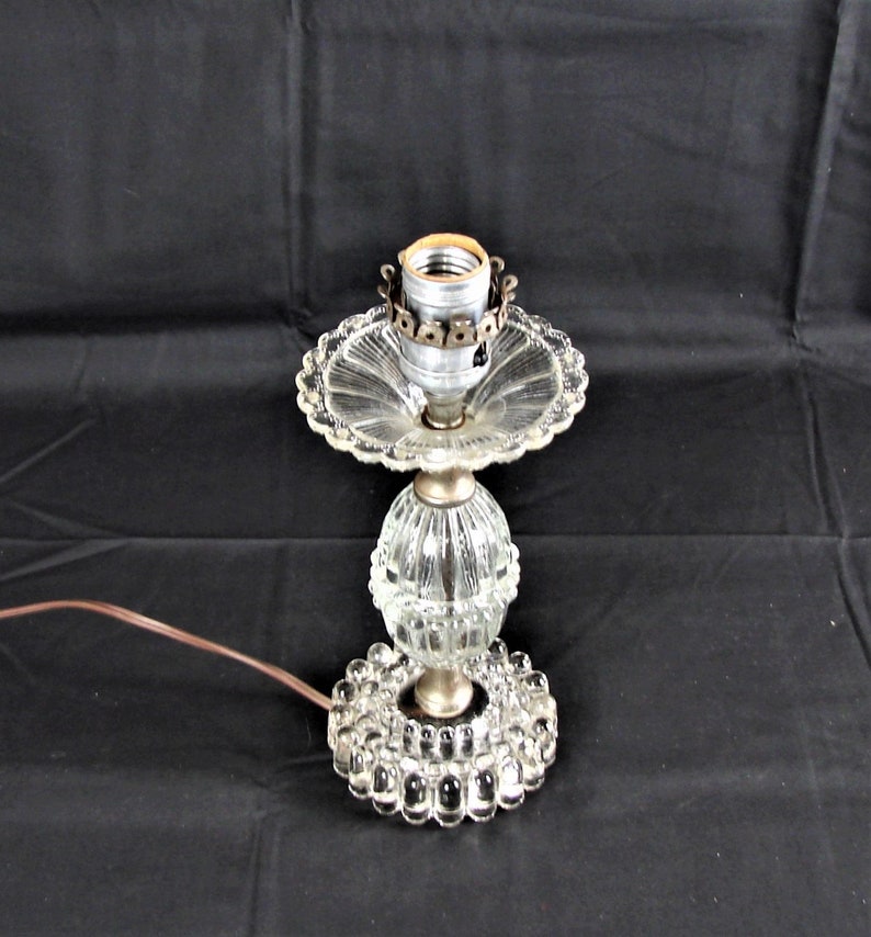 Nightstand Lamp / 1950s MCM Glass Lamp / Unique Design / Table Etsy