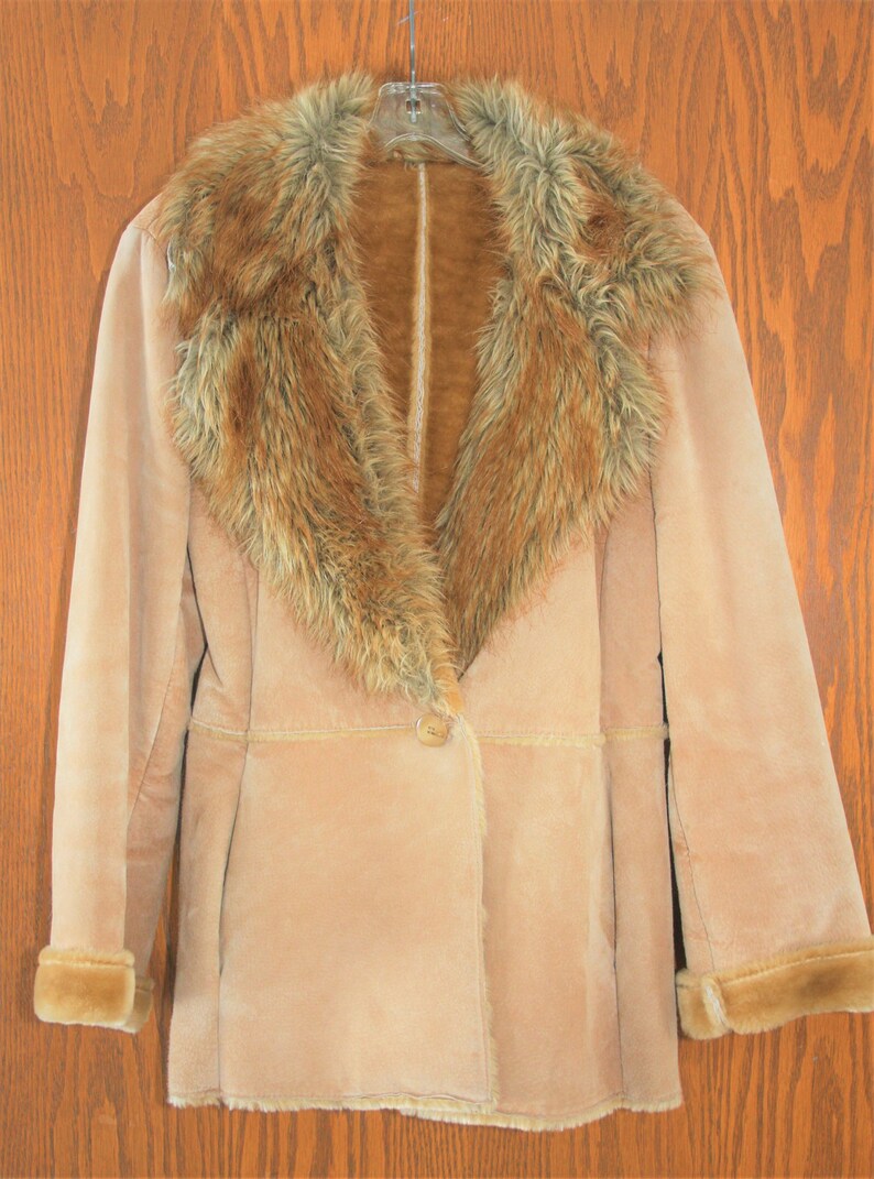 Suede Leather Women S L Jacket St Johns Bay Large Coat Vintage