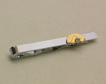 Krawattenklammer Klemme Krawattennadel Silber teilvergoldet Kristall KN126