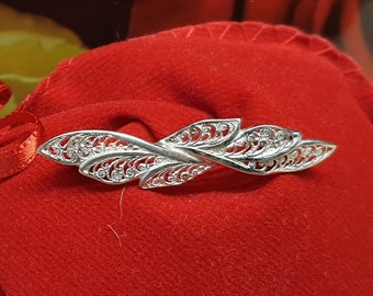 Shabby Vintage Brosche Anstecknadel Silber 835 nostalgisch SB135