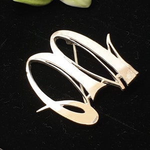 Broche nostálgico plata 800 letra "W" raro raro SB425