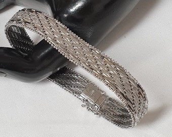 19 cm Armband Schlangenarmband Milanaise Teppicharmband Silber 835 Vintage Eleganz SA487