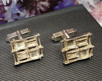 Modernist Design Manschettenknöpfe Cufflinks Silber 835 Vintage elegant MS258