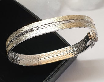 Vintage Bracelet 925 silver part gilded Noble design Quinn SA349
