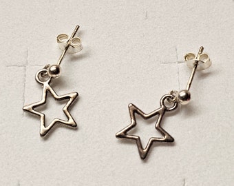Ohrstecker Ohrringe Silber 925 Sterne Sternchen Vintage selten rar SO445