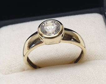 17,9 mm Goldring Ring Gold 333 Kristallstein klar Vintage elegant GR200