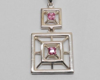 Schicker Silberanhänger Anhänger ohne Kette Silber 925 Kristalle rosa pink Vintage elegant SKA252