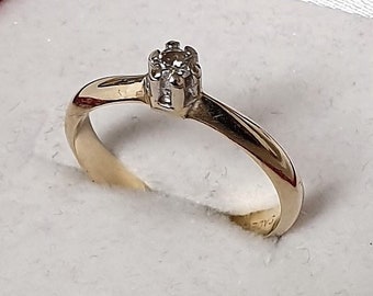 Anillo de 17,1 mm anillo de oro oro 585 corona diamante brillante elegancia vintage GR142
