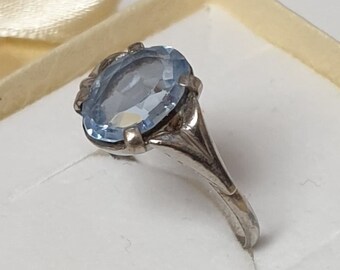 18,5 mm Shabby Vintage Ring Silberring Silber Kristall blau nostalgisch kunstvoll elegant SR1337