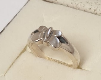 12,4 mm Nostalgischer Kinder Kinderschmuck Ring Silberring Silber 925 Schmetterling Vintage SR1358