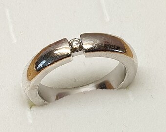 17,1 mm Ring Silberring Silber 925 Diamant Vintage Design schlicht elegant SR1355