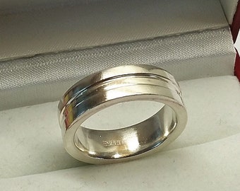 21,7 mm Ring Silber 925 Silber edles Design 80er Jahre Style Vintage SR106