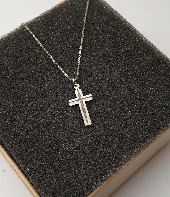 Nostalgischer Anhänger ohne Kette Kreuz Silber 800 Sh… - Gem