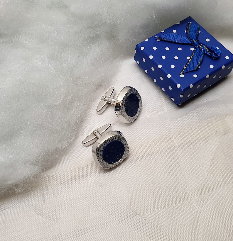 Designer Cufflinks Cufflinks Silver 835 Lapis Lazuli Noble Vintage MS230