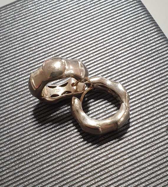 Creolen Ohrringe Silber 925 gewelltes edel Design 