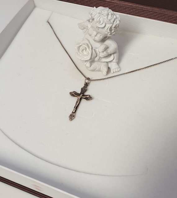 Nostalgic silver pendant cross pendant without chain cross Jesus Inri  silver 925 vintage rare SKA1459