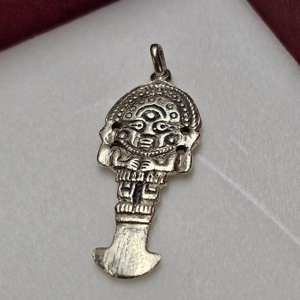 Anhänger ohne Kette Inka Azteken Mittelamerika Silber 925 Silberschmiede kunstvoll Vintage SKA1623