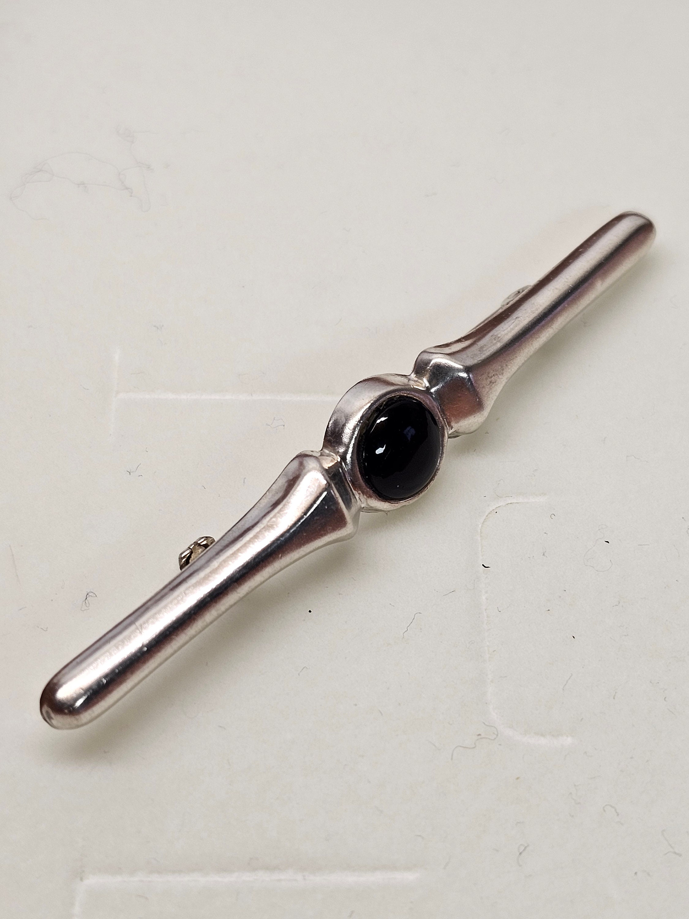 アクセサリー vintage silver925 onyx brooch Vintage Onyx Silver Brooch-silver Black Onyx Brooch-black