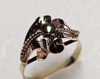 20,1 mm Extravaganter Ring bicolor Gelbgold Rotgold Gold 585 Design Vintage elegant GR270