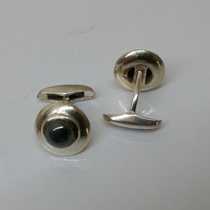 Elfcraft Manschettenknöpfe Cufflinks Silber 925 Hämatit edel Vintage MS142 Bild 4