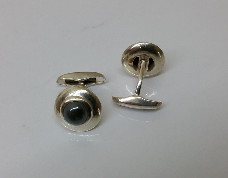 Elfcraft Manschettenknöpfe Cufflinks Silber 925 Hämatit edel Vintage MS142 Bild 4