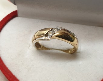 17,2 mm Goldring Ring Gold 375 Kristalle klar Design Vintage elegant GR171