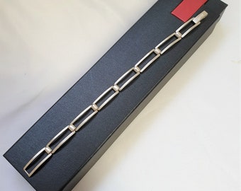 18,5 cm Armband Gliederarmband Silber 925 Vintage 80er Style elegant SA309