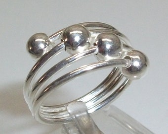 18,3 mm Ring Silberring Kugelring Silber 925 Kugel Design Vintage SR322