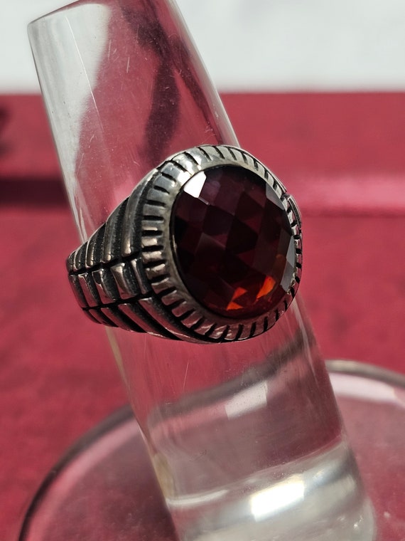 17 mm Nostalgischer Ring Silber 925 Kristall Facet