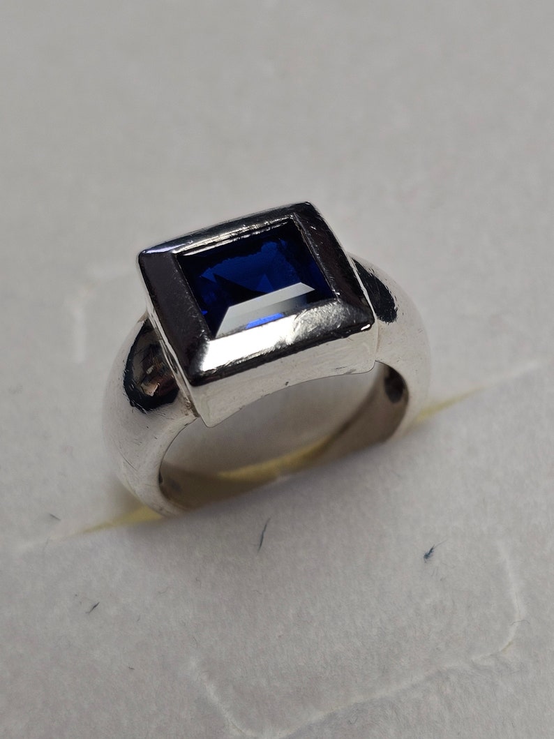 18,2 mm Silberring Ring Silber 925 Kristall blau Vintage edel SR1365 Bild 5