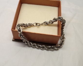 19,5 cm Vintage Armband Silber Silberarmband Kordelarmband Seil elegant SA329